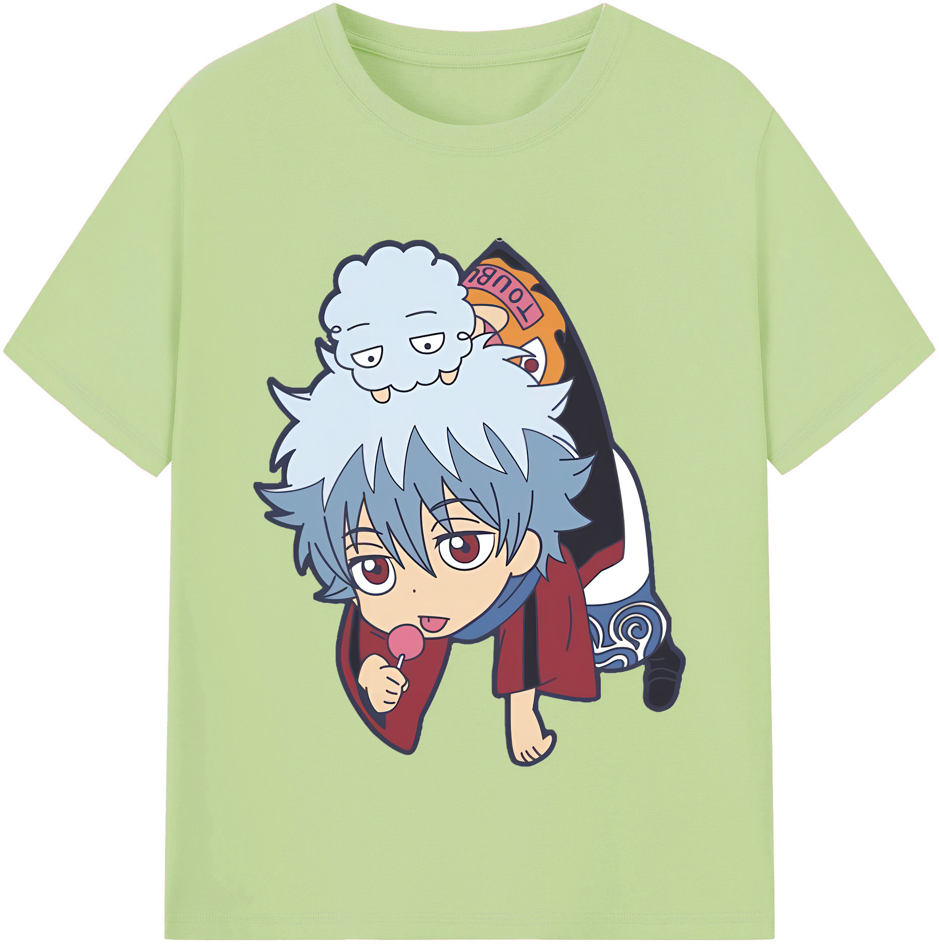 （画像用） ぎんたま 坂田銀時（さかたぎんとき） 神楽 志村新八（しむら しんぱち） GINTAMA Sakata Gintoki Kagura Shimura Shinpachi 綿100％半袖Tシャツ（フロントプリント）